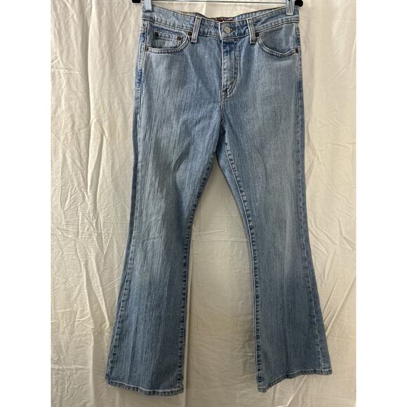 Levis Womens Blue 519 Low Flare Stretch Denim Jean Pants Size 11 JR M - Picture 1 of 13
